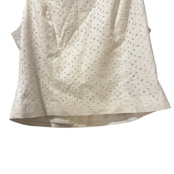 Vintage Kasper A.S.L. Petite White Eyelet Tank Blouse – Size 12P - Picture 2 of 5